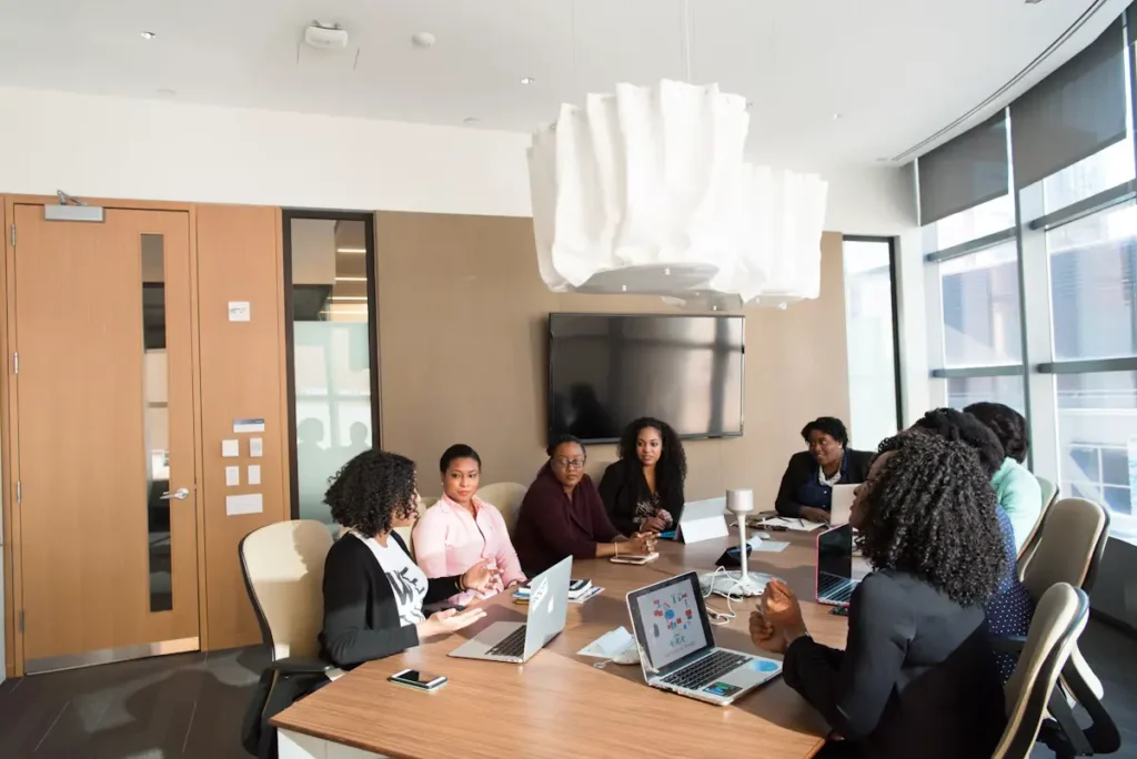 A team working together in an office