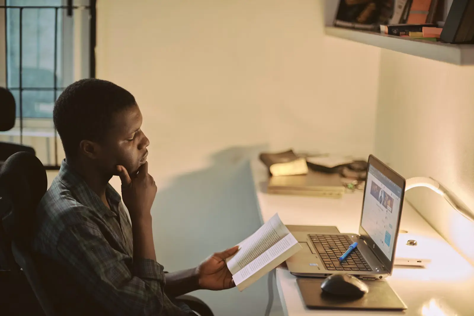 A man reviewing a document