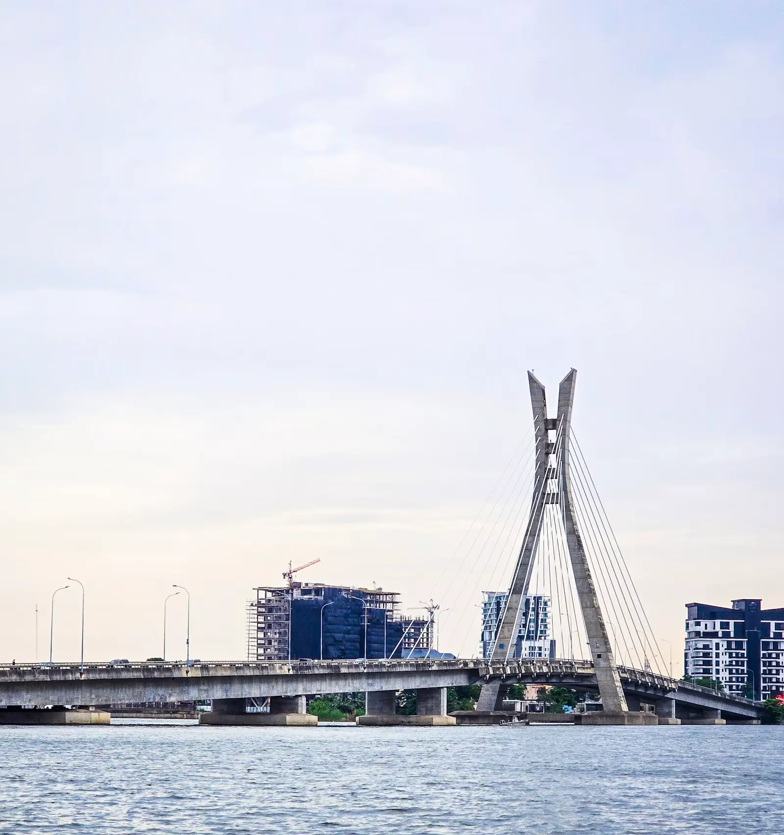 The Lekki-Ikoyi Link Bridge over the Lagos lagoon